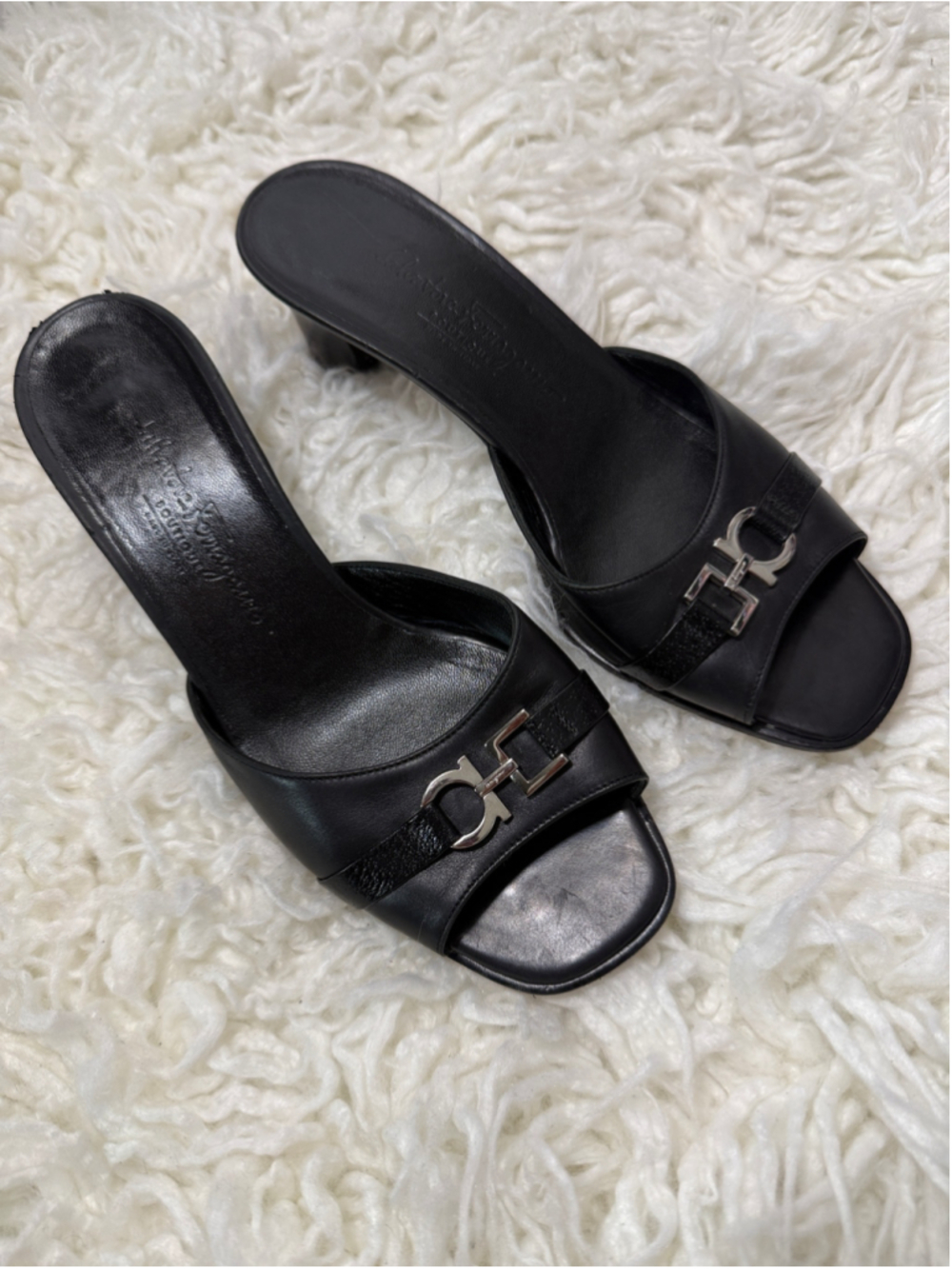 Salvatore Ferragamo black heels size 9